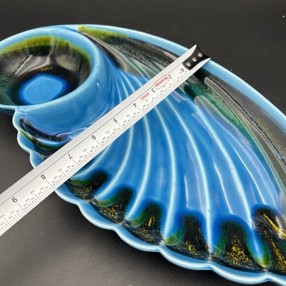 Nasco Santa Anita Ware Sierra Chip n' Dip Bowl Blue Vintage California USA R-134 - Picture 3 of 16